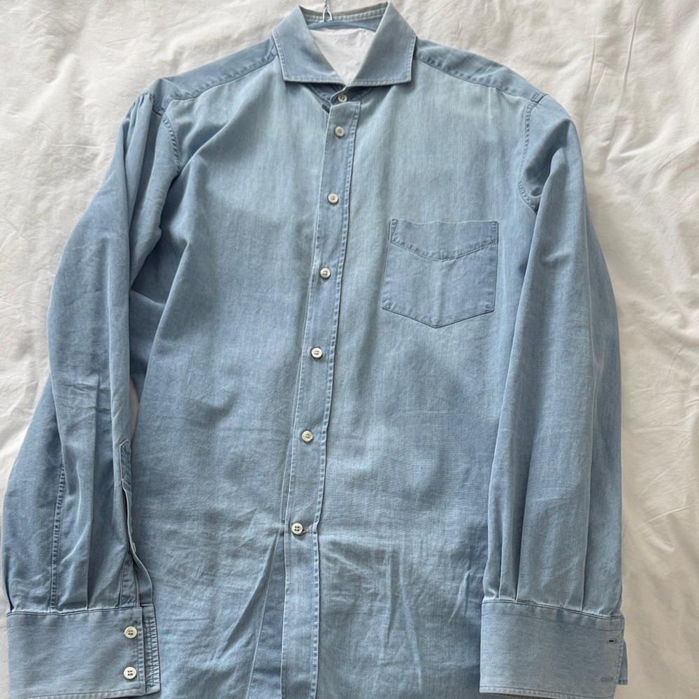 Brunello Cucinelli Light Blue Casual Button Down Shirt